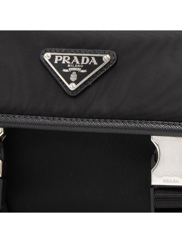 Re-Nylon Saffiano Leather Cross Bag Black - PRADA - BALAAN 8