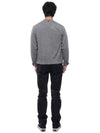 Men's Jersey Stitch V-Neck Cardigan Light Grey - THOM BROWNE - BALAAN 6