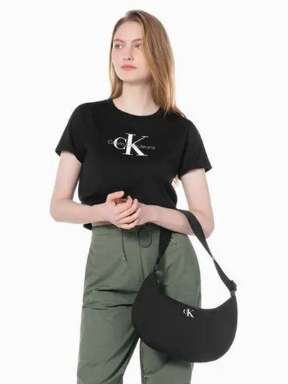 Jeans City Nylon Crescent Medium Cross Bag Black - CALVIN KLEIN - BALAAN 2