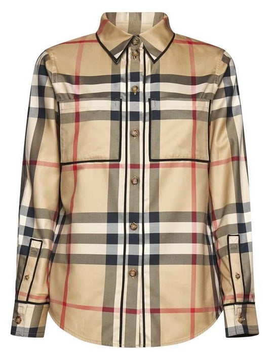 Vintage Check Cotton Long Sleeves Shirt Archive Beige - BURBERRY - BALAAN.