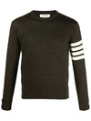 4 Bar Armband Classic Merino Wool Knit Top Dark Green - THOM BROWNE - BALAAN 3