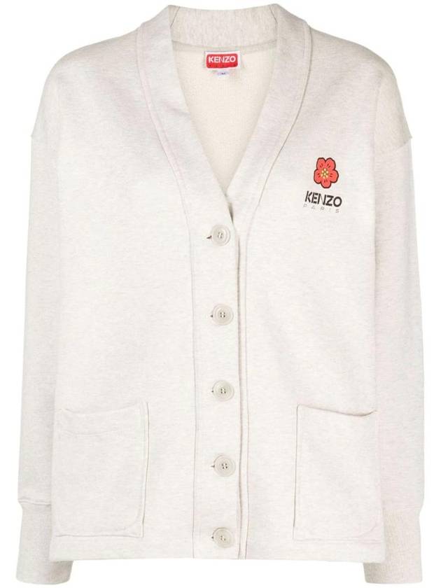 Boke Flower Cotton Cardigan White - KENZO - BALAAN 1