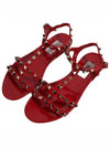 Rockstud Strap Sandals Red - VALENTINO - BALAAN 4