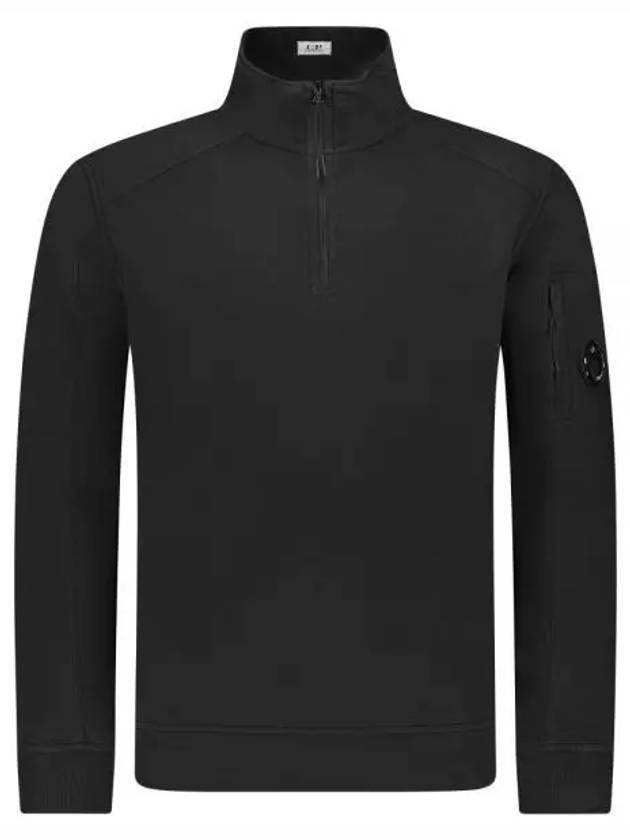 Light Fleece Half Zip-Up Sweatshirt Black - CP COMPANY - BALAAN 2