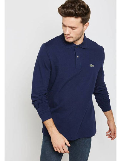 Men's Original Cotton Long Sleeve Polo Shirt Navy - LACOSTE - BALAAN 2