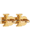 Crystal Logo Stud Earrings Gold - TORY BURCH - BALAAN 5