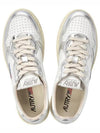 Men's Medalist Leather Low Top Sneakers Silver - AUTRY - BALAAN 3