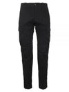 Stretch Satin Cargo Straight Pants Black - CP COMPANY - BALAAN 2