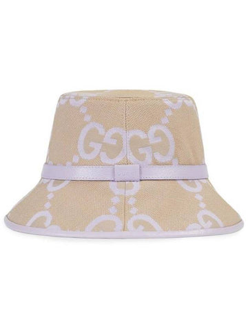 Jumbo GG Bucket Hat Lilac Beige - GUCCI - BALAAN 1