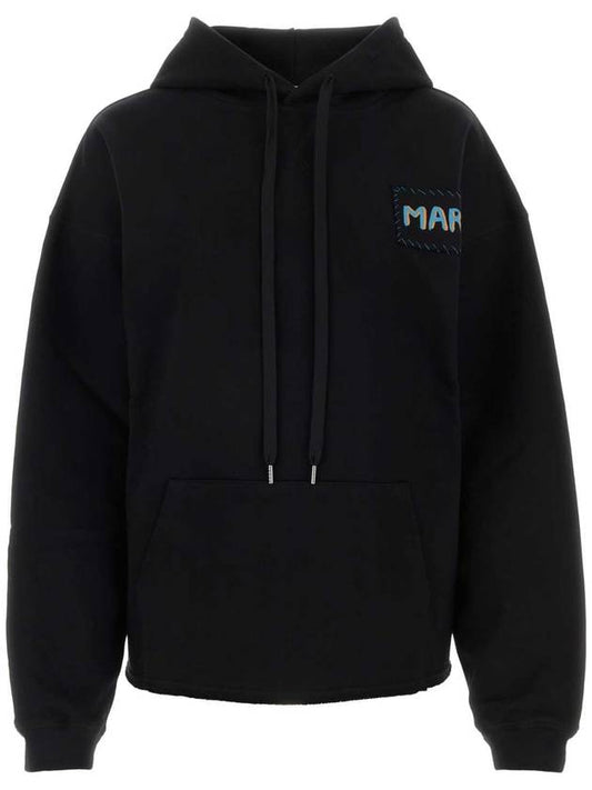 Logo Print Hooded Top Black - MARNI - BALAAN 1