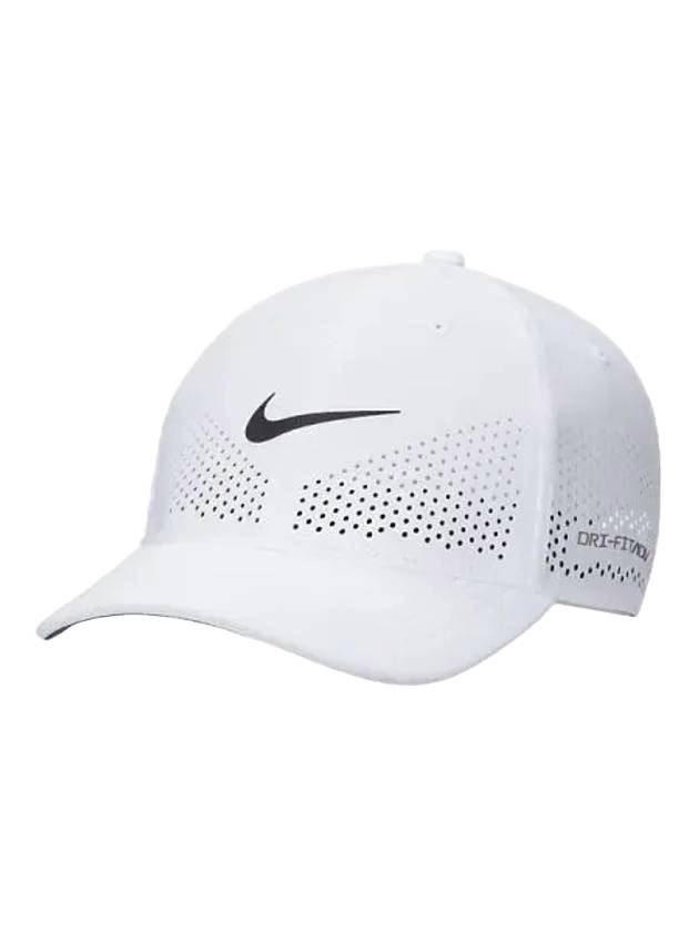 Dri Fit ADV Club Structured Swoosh Ball Cap White - NIKE - BALAAN 1