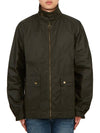 Bedale Short Wax Zip Up Jacket Green - BARBOUR - BALAAN 4