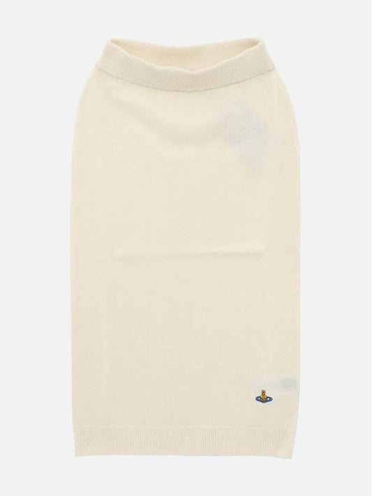 Women's Embroidered Logo Wool Pencil Skirt Ivory - VIVIENNE WESTWOOD - BALAAN 2