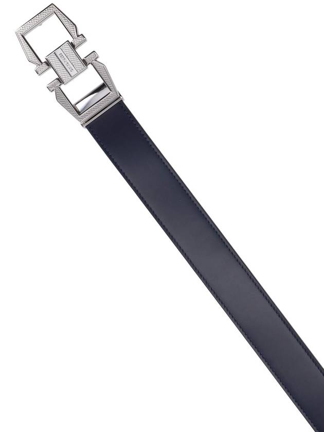 Gancini Reversible Leather Belt Black - SALVATORE FERRAGAMO - BALAAN 4