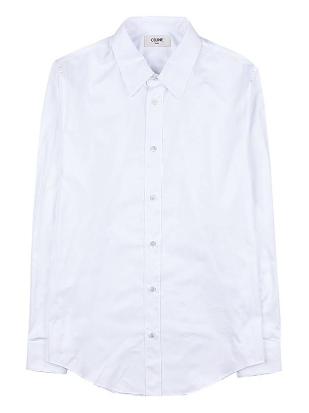 Poplin Long Sleeve Shirt White - CELINE - BALAAN 11