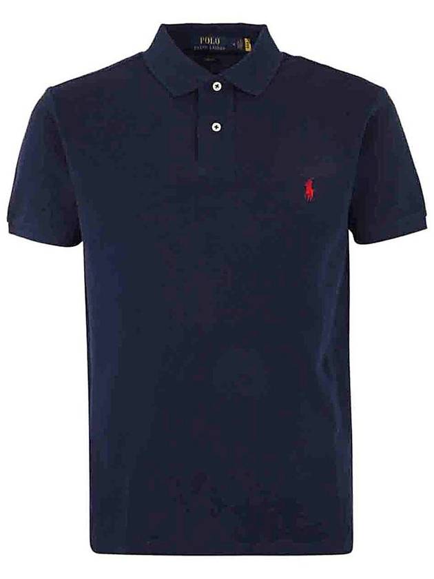 Men's Pony Slim Fit Short Sleeve Polo Shirt Navy - POLO RALPH LAUREN - BALAAN 2