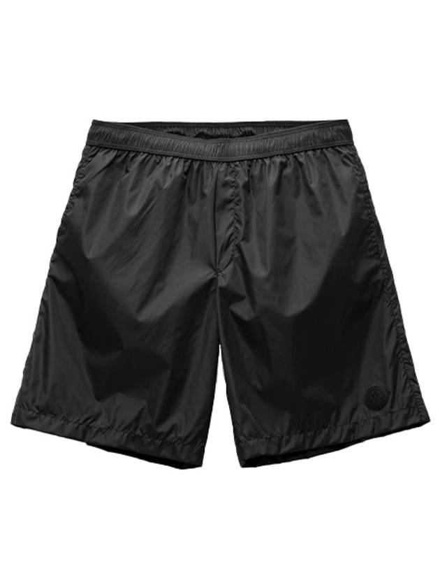 Logo Swarm Shorts Shorts Black Men - MONCLER - BALAAN 1