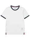 Asymmetric Hem Short Sleeve T-Shirt White - THOM BROWNE - BALAAN 4