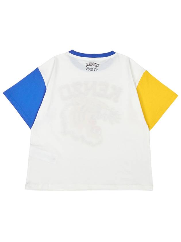 Kids Tiger Logo Print Short Sleeve T-Shirt White - KENZO - BALAAN 3