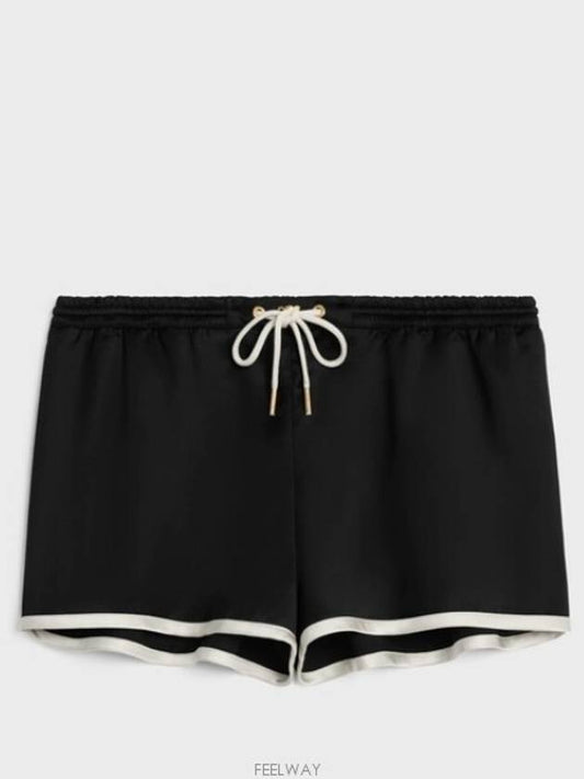 2P77A199Q 38NO Mini Triomp Satin Shorts - CELINE - BALAAN 1