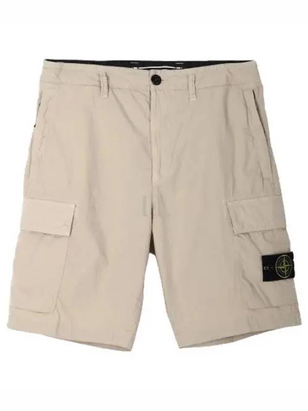 Light Stretch Cotton Bermuda Regular Fit Shorts Beige - STONE ISLAND - BALAAN 2