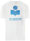 Zewel Logo Linen Short Sleeve T-Shirt White - ISABEL MARANT - BALAAN 2