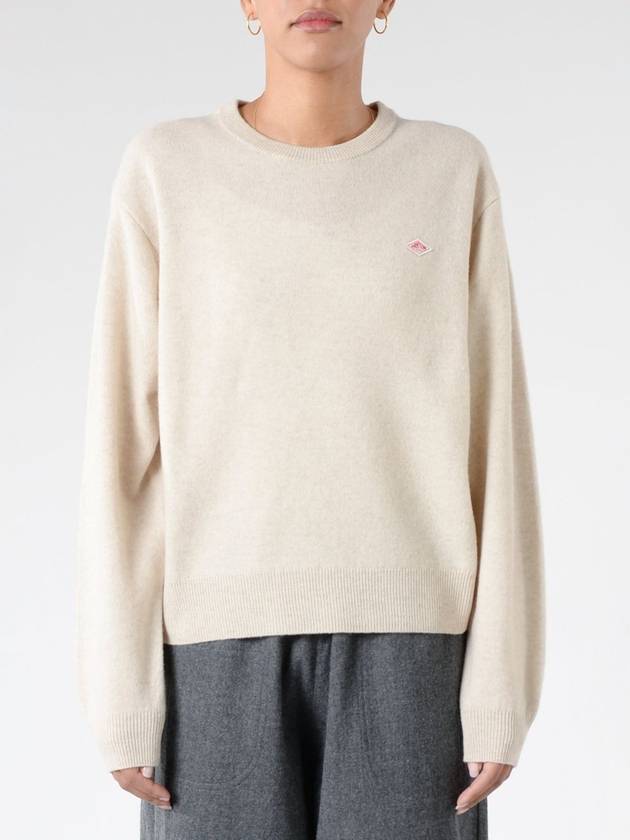 Logo patch wool pullover knit - DANTON - BALAAN 1