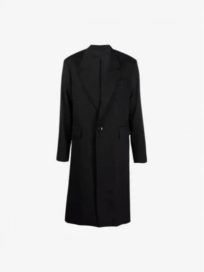 Virgin Wool Oversized Fit Single Coat Black - AMI - BALAAN 2