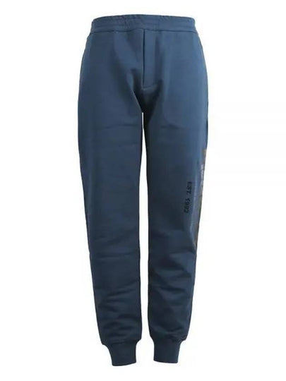 Men's Logo Print Cotton Track Pants Navy - ALEXANDER MCQUEEN - BALAAN 2