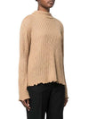 zipper detail knit top camel brown - MAISON MARGIELA - BALAAN.