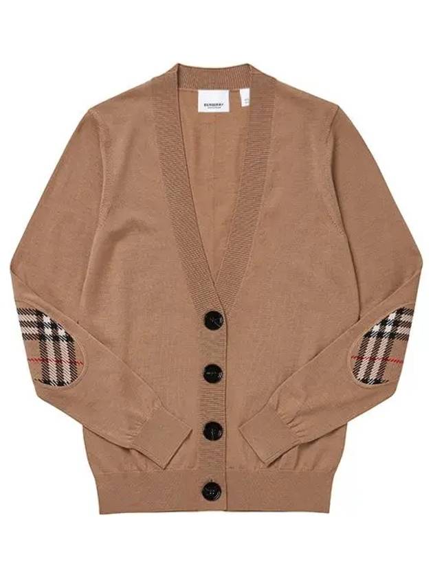 Dornoch Check Patch Wool Cardigan Brown - BURBERRY - BALAAN 6