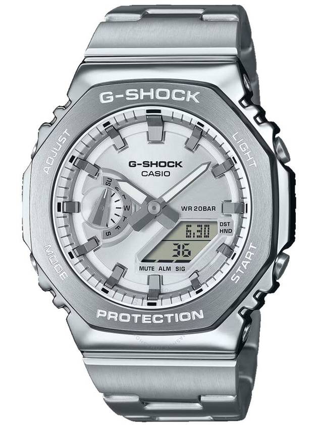 Casio G-Shock G-Steel 2100 Series Silver-tone Dial Men's Watch GM2110D-7A - CASIO - BALAAN 1