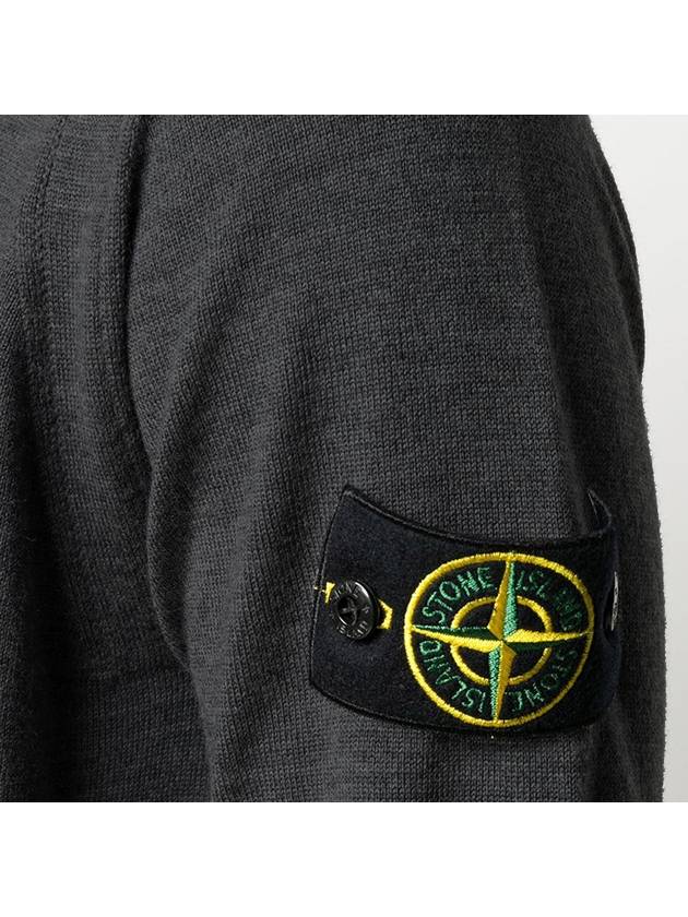 Light Wool Crewneck Knit Top Dark Grey - STONE ISLAND - BALAAN 6