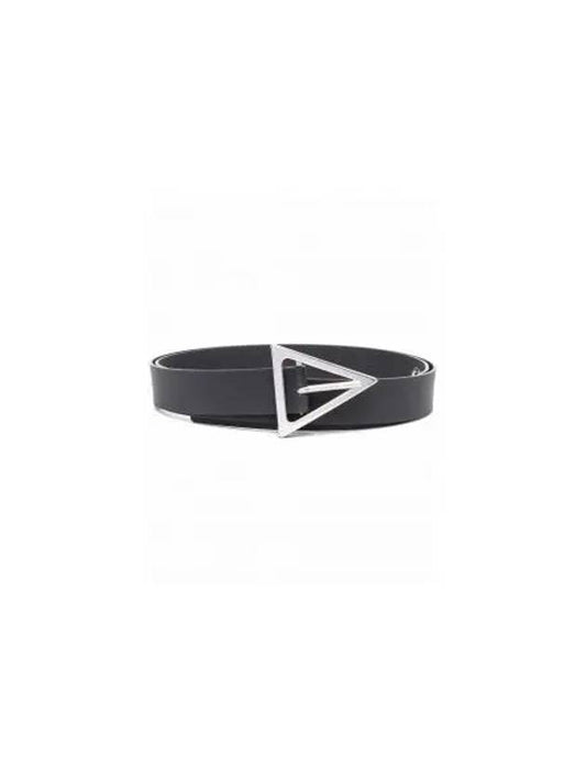 Triangle Buckle Rubber Belt Black - BOTTEGA VENETA - BALAAN 2