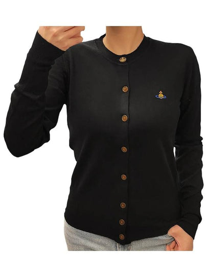 Bea Logo Wool Cardigan Black - VIVIENNE WESTWOOD - BALAAN 2