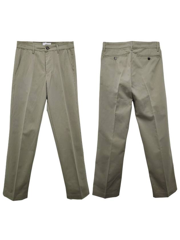 Cotton Chino Straight Pants Beige Khaki - AMI - BALAAN 2