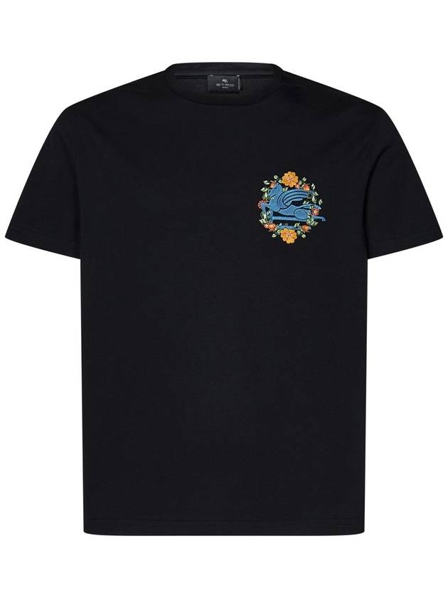 floral logo embroidered T shirt - ETRO - BALAAN 1