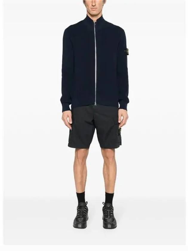 Wappen Patch Knit Zip-Up Jacket Navy - STONE ISLAND - BALAAN 3