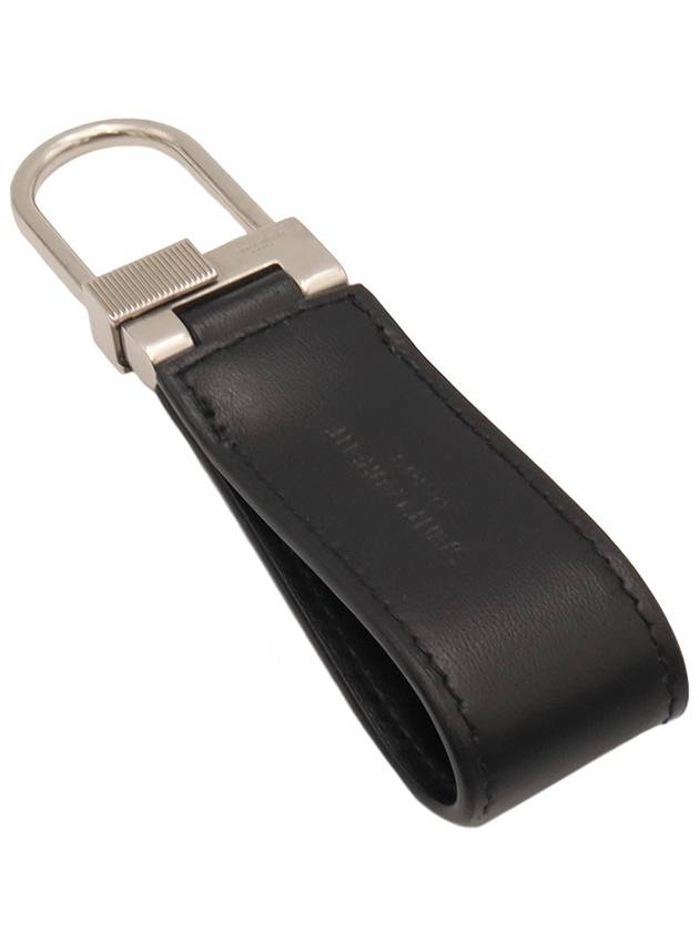 Black calfskin monogram silver mini key ring - SAINT LAURENT - BALAAN 5