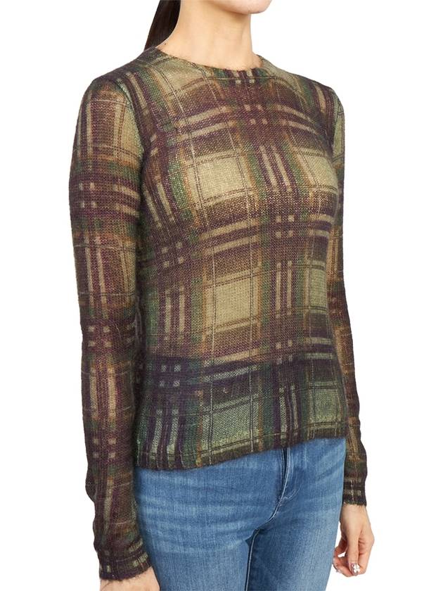 Studio Women's Simona Check Knit Top Green - MAX MARA - BALAAN.