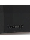 Logo Checked Leather Long Wallet Charcoal - BURBERRY - BALAAN 3