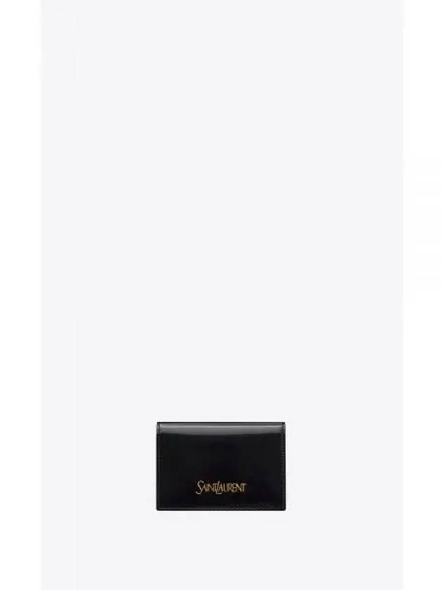 Leather Business Card Wallet Black - SAINT LAURENT - BALAAN 2