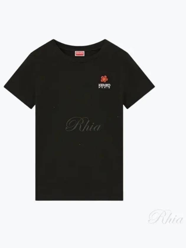 Boke Flower Logo Embroidery Short Sleeve T Shirt Black - KENZO - BALAAN 2