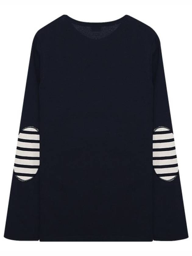 Merid Mode Elbow Patch Long Sleeve T-Shirt Navy - SAINT JAMES - BALAAN 3