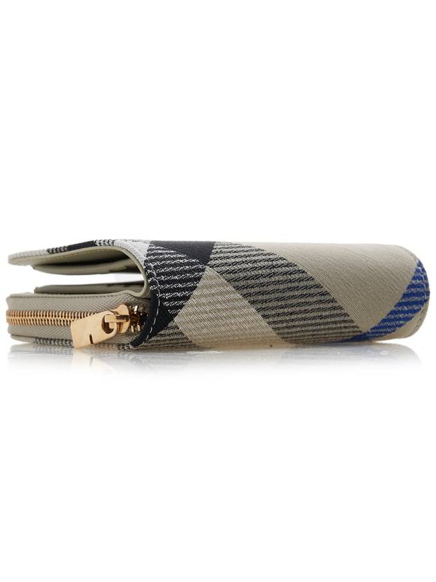 Check Patterned Zipper Half Wallet Lichen - BURBERRY - BALAAN 6