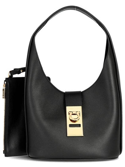 Buckle Hobo Shoulder Bag Black - SALVATORE FERRAGAMO - BALAAN 2