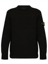 Compass Badge Wool Knit Top Black - STONE ISLAND - BALAAN 2