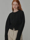 Sequential delivery on September 27th Round neck wool crop knit cardigan Black - OPENING SUNSHINE - BALAAN 4