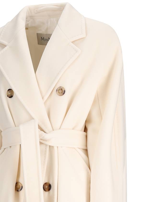 Belt Button Up Double Coat White - MAX MARA - BALAAN 4