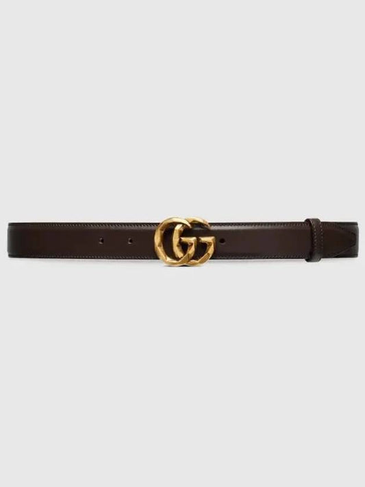 GG Marmont Leather Belt Dark Brown - GUCCI - BALAAN 2